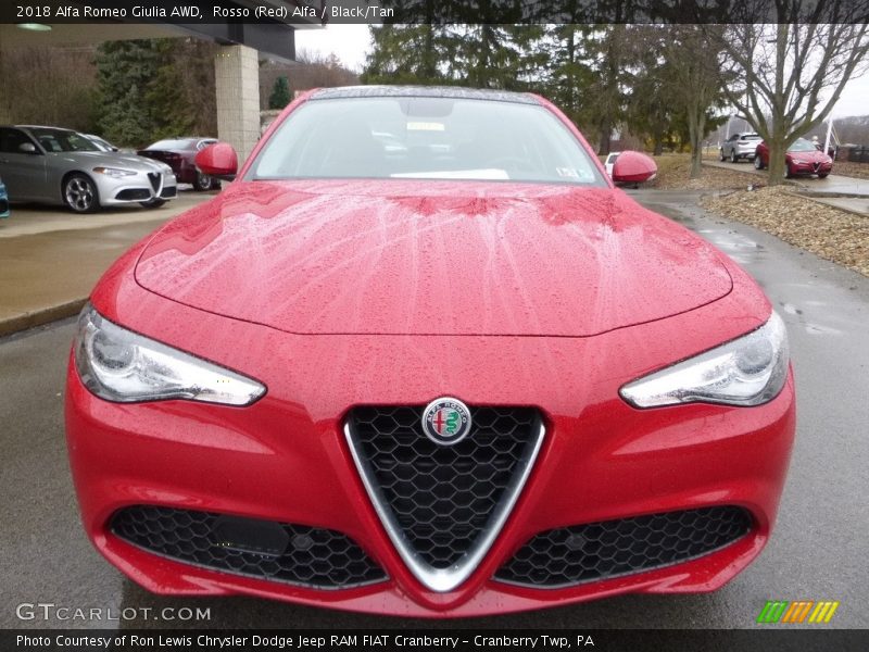 Rosso (Red) Alfa / Black/Tan 2018 Alfa Romeo Giulia AWD