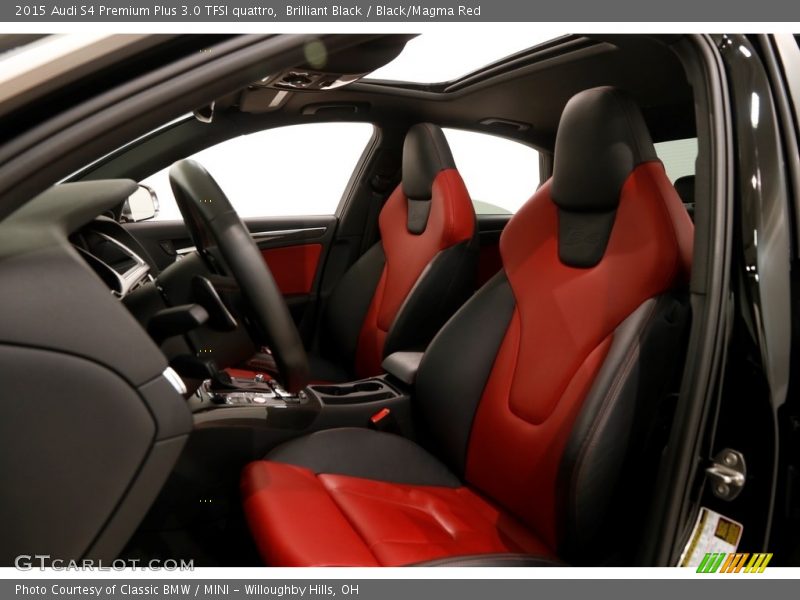 Brilliant Black / Black/Magma Red 2015 Audi S4 Premium Plus 3.0 TFSI quattro
