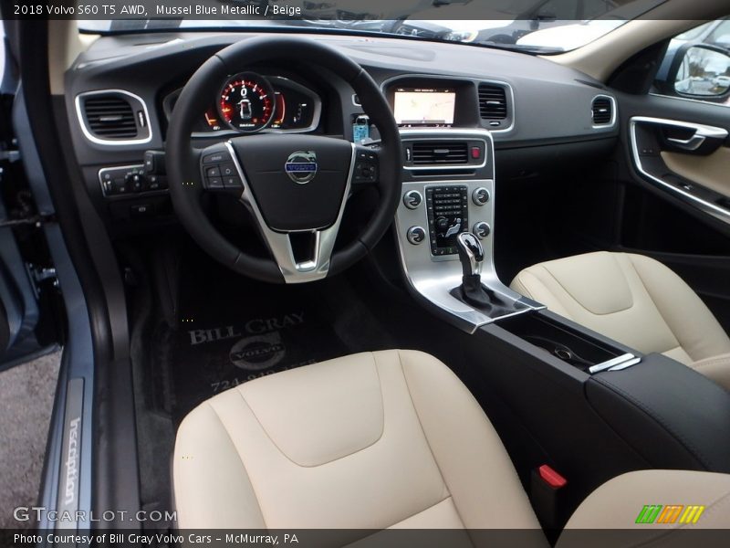 Mussel Blue Metallic / Beige 2018 Volvo S60 T5 AWD