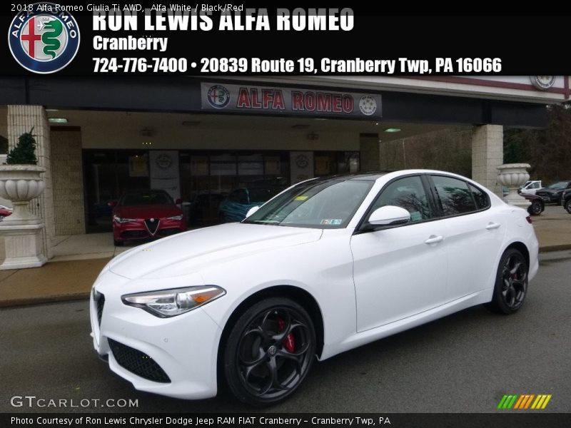 Alfa White / Black/Red 2018 Alfa Romeo Giulia Ti AWD
