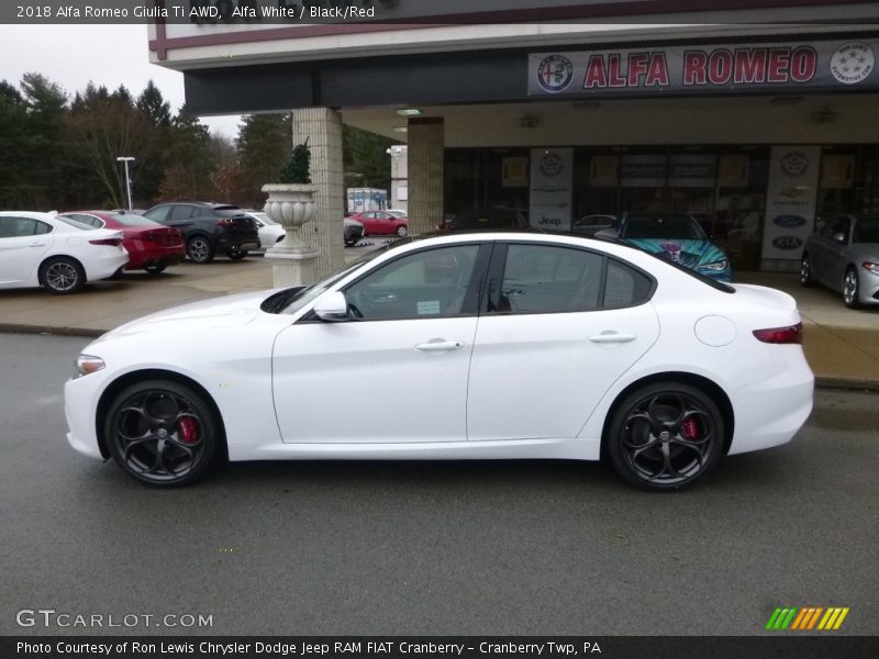 Alfa White / Black/Red 2018 Alfa Romeo Giulia Ti AWD