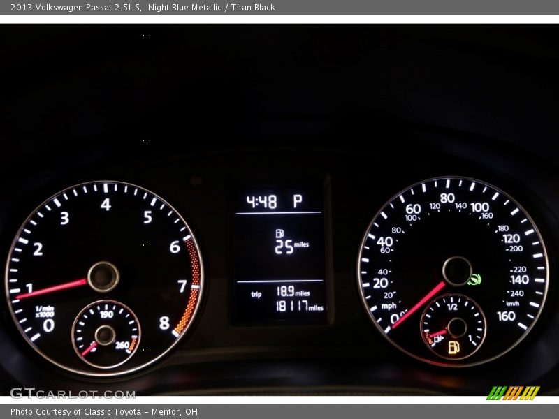Night Blue Metallic / Titan Black 2013 Volkswagen Passat 2.5L S