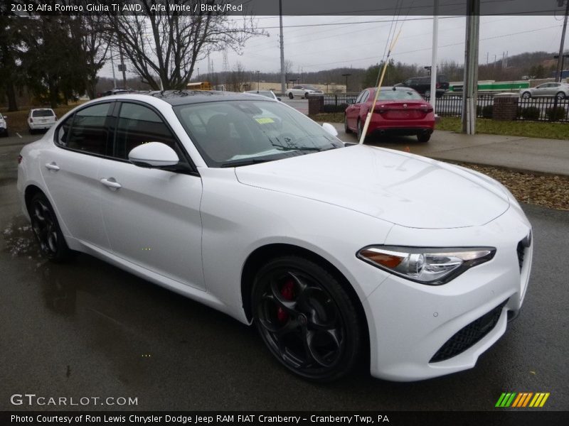 Alfa White / Black/Red 2018 Alfa Romeo Giulia Ti AWD