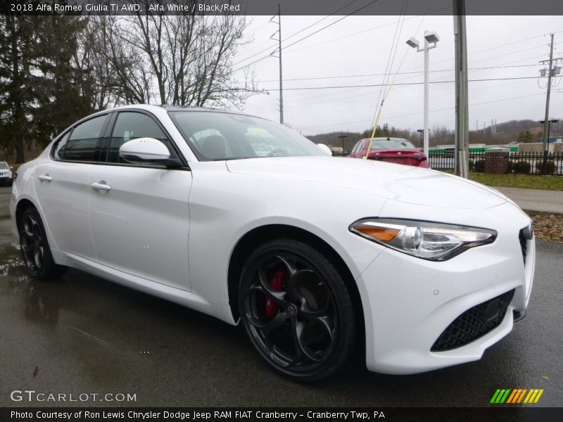 Alfa White / Black/Red 2018 Alfa Romeo Giulia Ti AWD