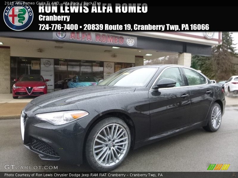 Alfa Black / Black/Tan 2018 Alfa Romeo Giulia Ti AWD