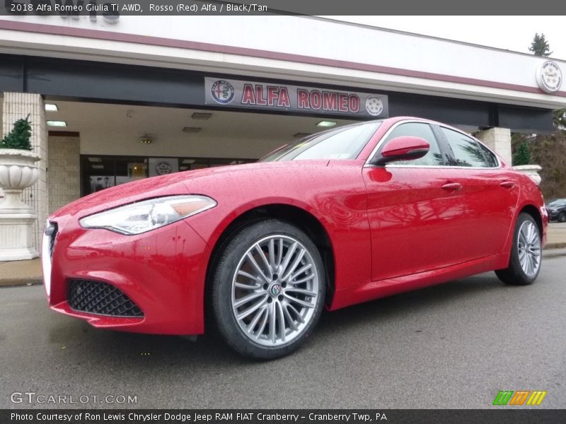 Rosso (Red) Alfa / Black/Tan 2018 Alfa Romeo Giulia Ti AWD