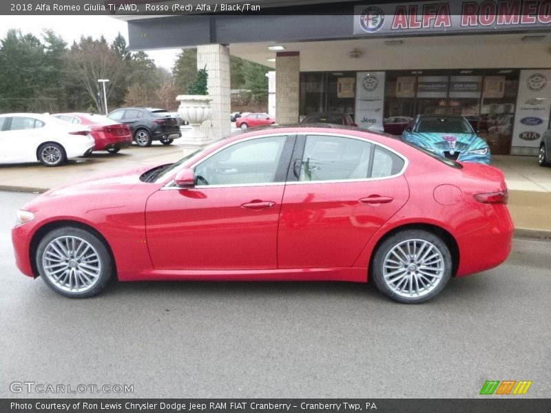 Rosso (Red) Alfa / Black/Tan 2018 Alfa Romeo Giulia Ti AWD