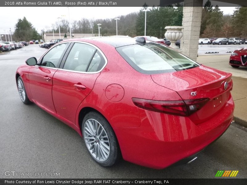 Rosso (Red) Alfa / Black/Tan 2018 Alfa Romeo Giulia Ti AWD