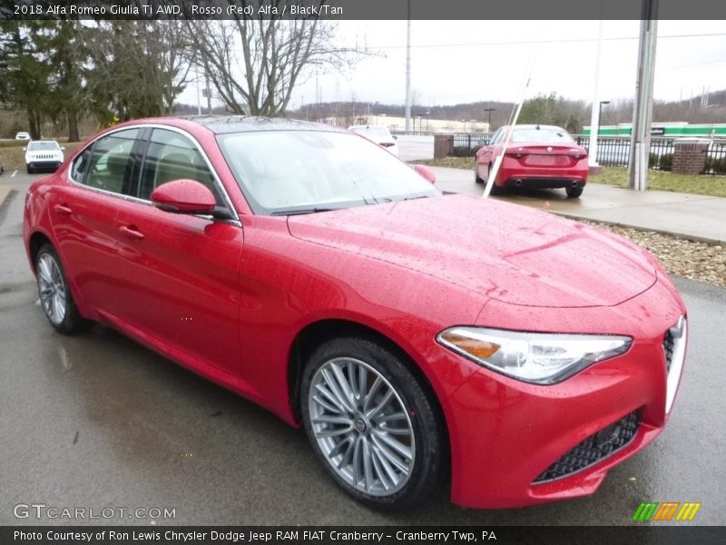 Rosso (Red) Alfa / Black/Tan 2018 Alfa Romeo Giulia Ti AWD