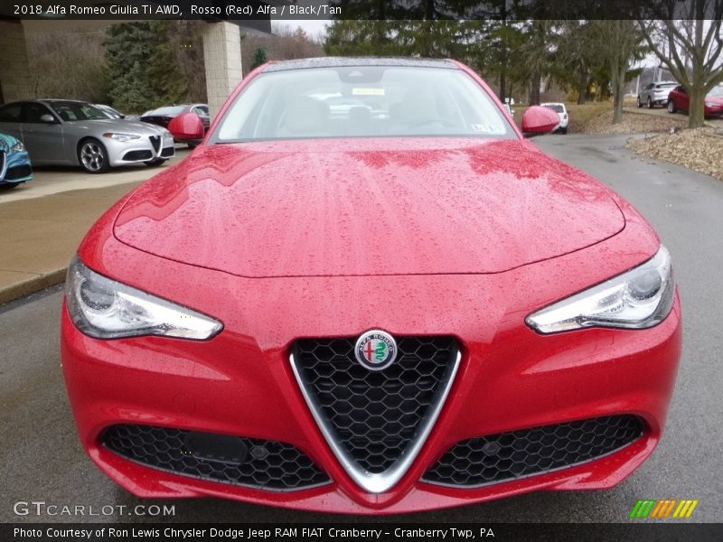Rosso (Red) Alfa / Black/Tan 2018 Alfa Romeo Giulia Ti AWD