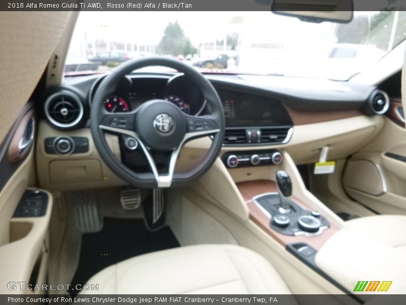 Rosso (Red) Alfa / Black/Tan 2018 Alfa Romeo Giulia Ti AWD