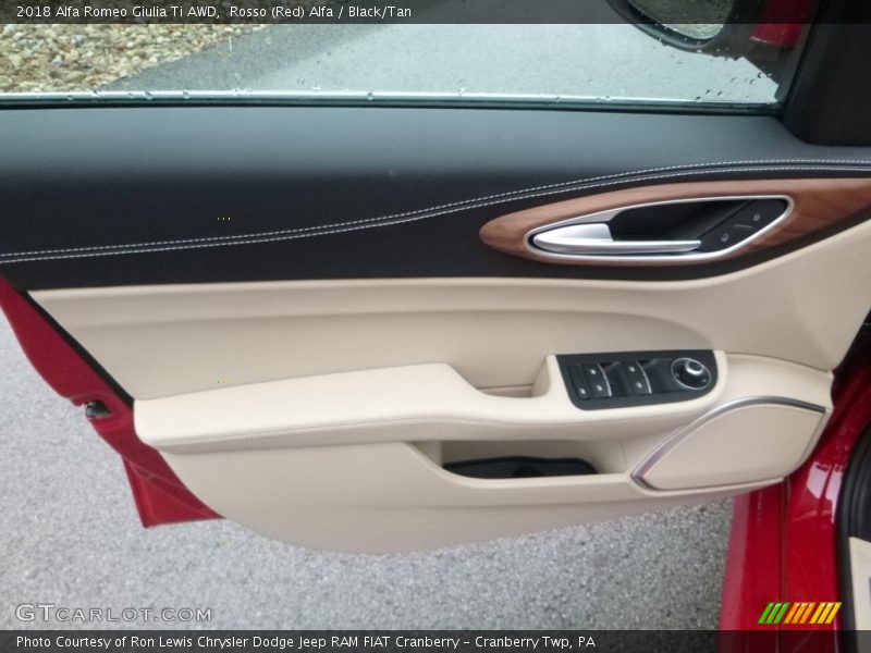 Rosso (Red) Alfa / Black/Tan 2018 Alfa Romeo Giulia Ti AWD