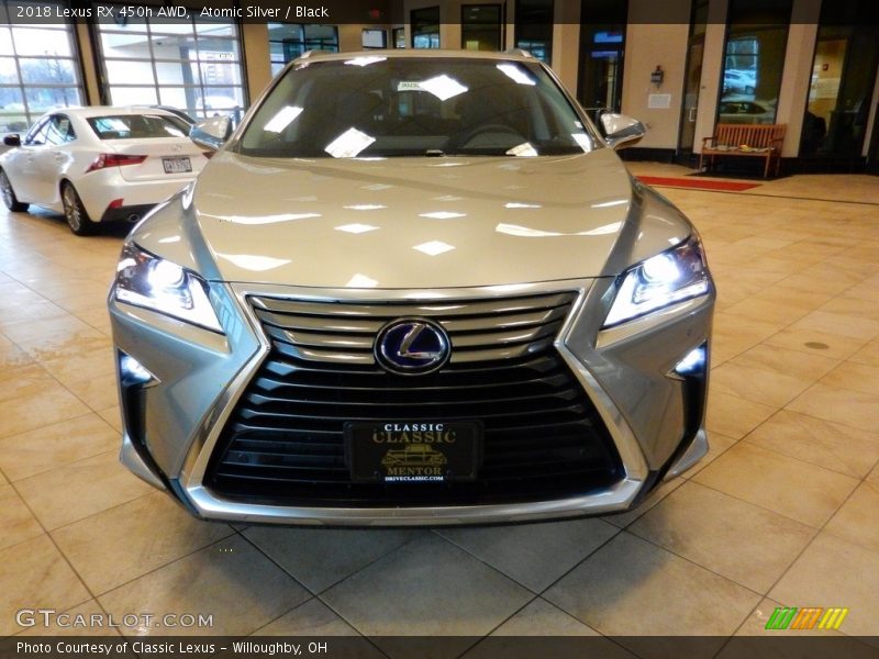 Atomic Silver / Black 2018 Lexus RX 450h AWD