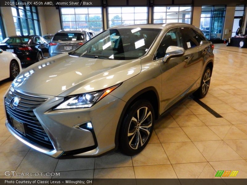 Atomic Silver / Black 2018 Lexus RX 450h AWD