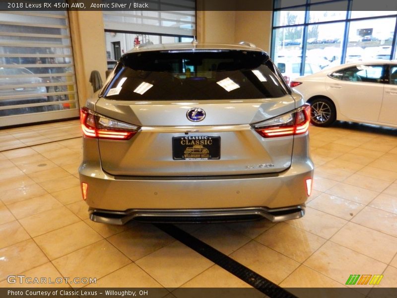 Atomic Silver / Black 2018 Lexus RX 450h AWD