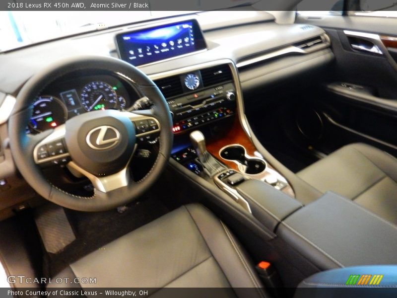 Atomic Silver / Black 2018 Lexus RX 450h AWD