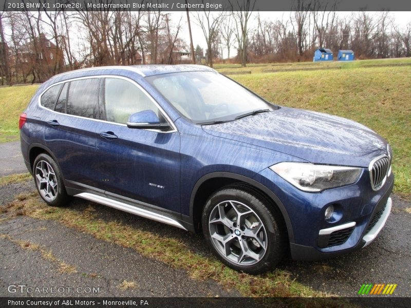 Mediterranean Blue Metallic / Canberra Beige 2018 BMW X1 xDrive28i