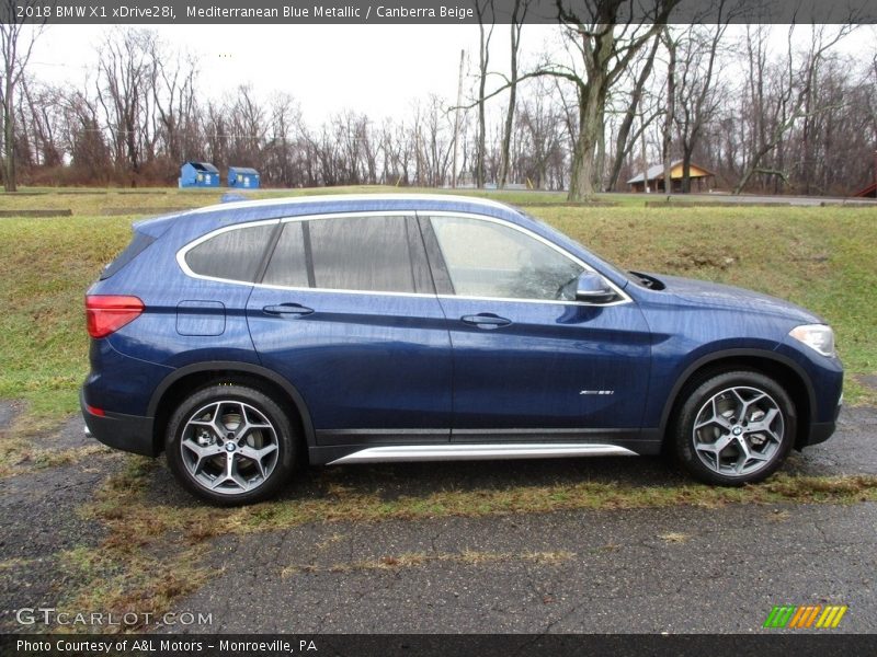 Mediterranean Blue Metallic / Canberra Beige 2018 BMW X1 xDrive28i