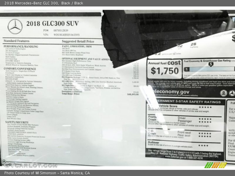 Black / Black 2018 Mercedes-Benz GLC 300