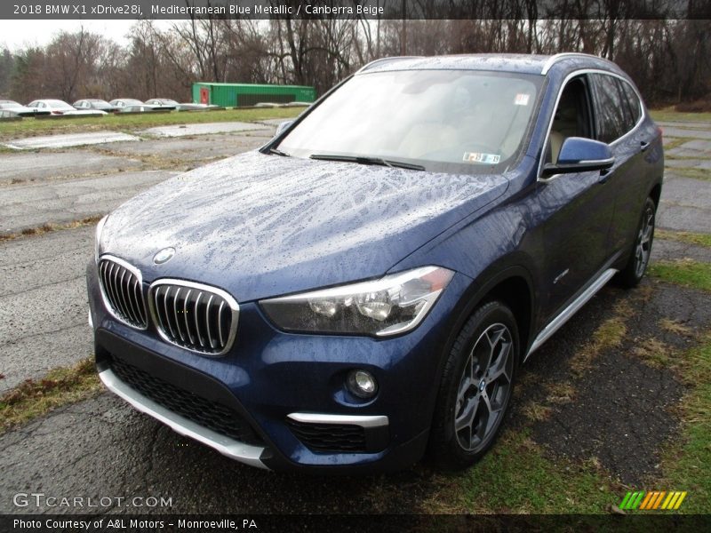 Mediterranean Blue Metallic / Canberra Beige 2018 BMW X1 xDrive28i