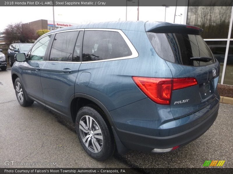 Steel Sapphire Metallic / Gray 2018 Honda Pilot EX-L AWD