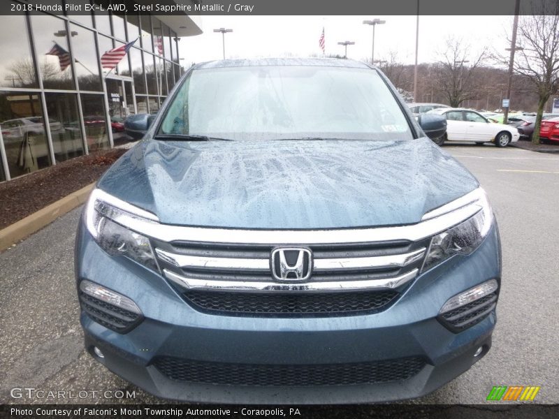 Steel Sapphire Metallic / Gray 2018 Honda Pilot EX-L AWD