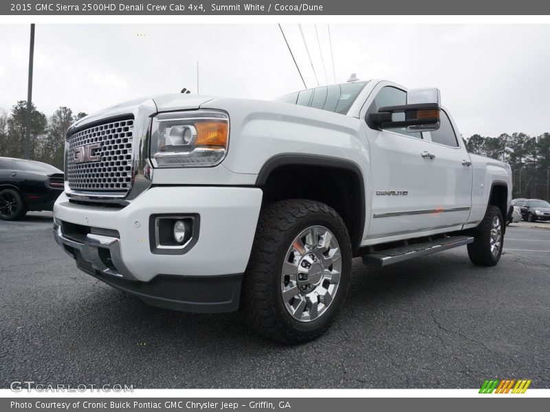 Summit White / Cocoa/Dune 2015 GMC Sierra 2500HD Denali Crew Cab 4x4