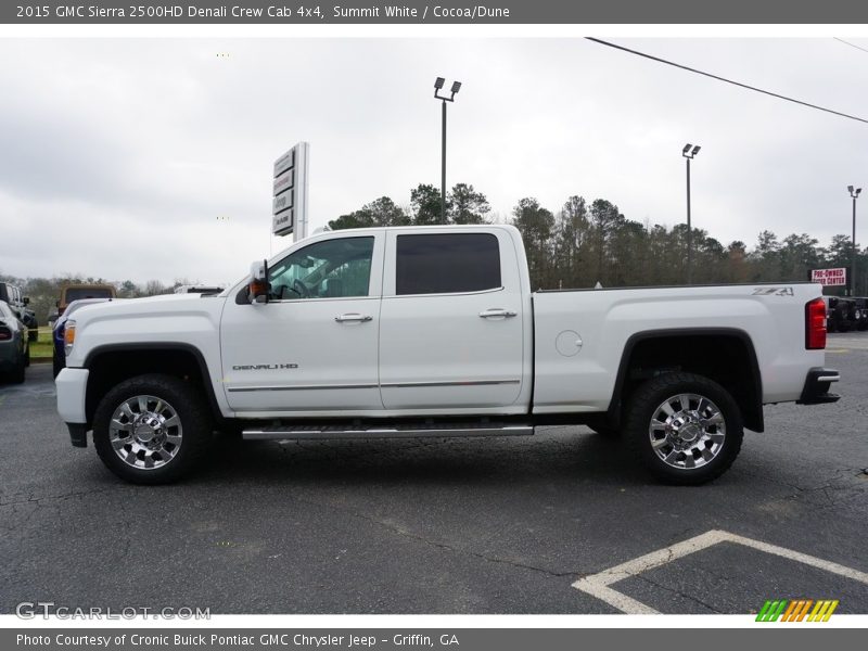 Summit White / Cocoa/Dune 2015 GMC Sierra 2500HD Denali Crew Cab 4x4