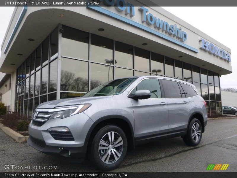 Lunar Silver Metallic / Gray 2018 Honda Pilot EX AWD