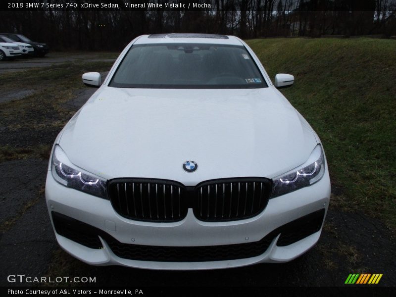 Mineral White Metallic / Mocha 2018 BMW 7 Series 740i xDrive Sedan