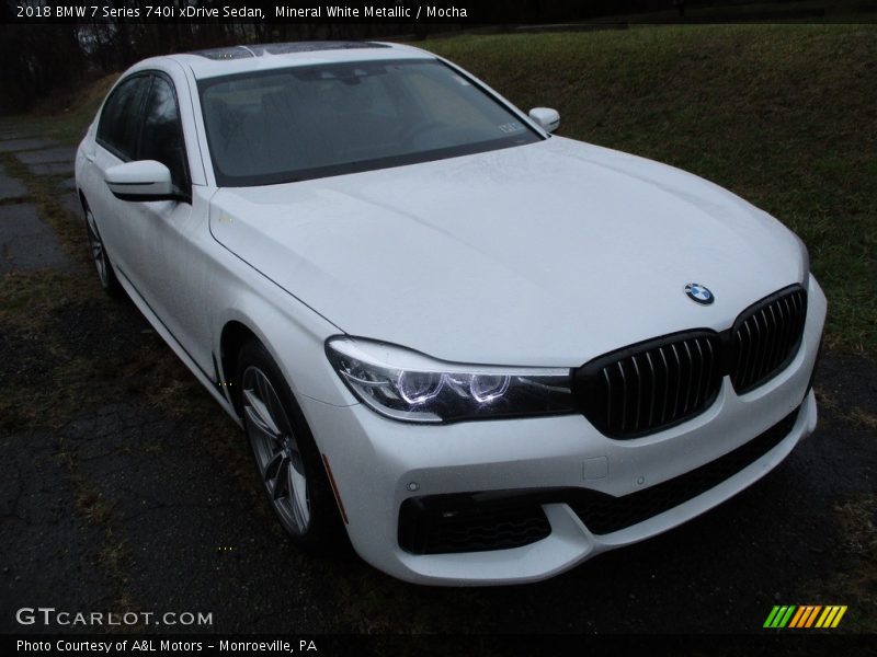 Mineral White Metallic / Mocha 2018 BMW 7 Series 740i xDrive Sedan