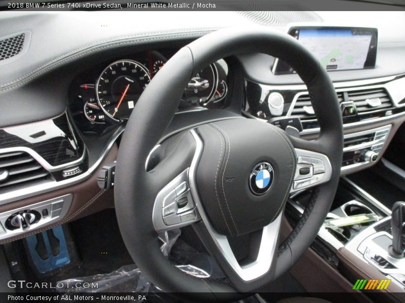 Mineral White Metallic / Mocha 2018 BMW 7 Series 740i xDrive Sedan