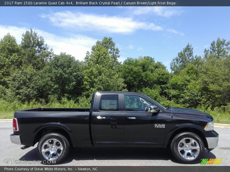 Brilliant Black Crystal Pearl / Canyon Brown/Light Frost Beige 2017 Ram 1500 Laramie Quad Cab 4x4