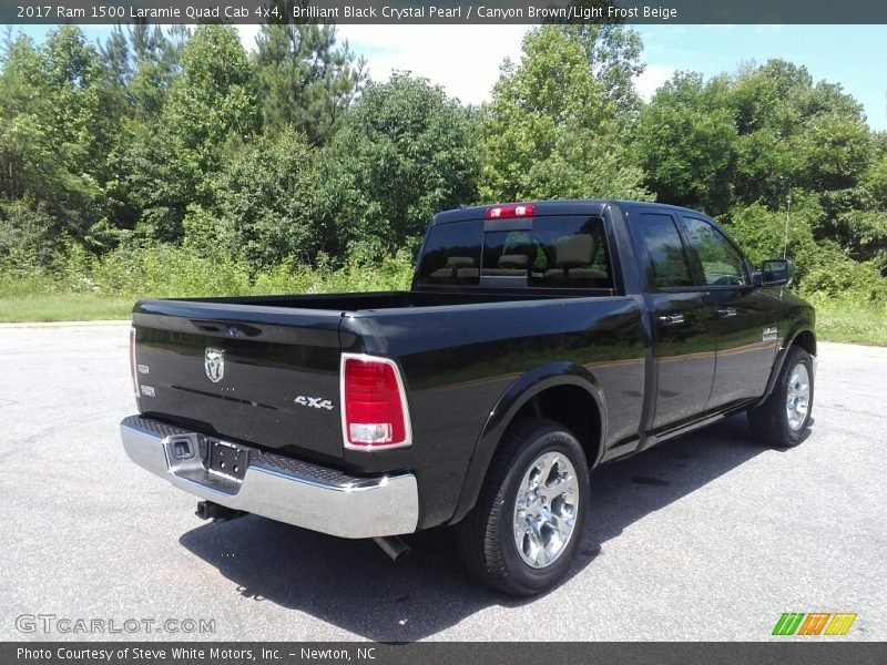 Brilliant Black Crystal Pearl / Canyon Brown/Light Frost Beige 2017 Ram 1500 Laramie Quad Cab 4x4