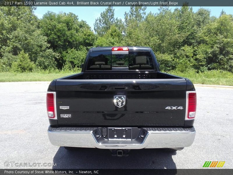 Brilliant Black Crystal Pearl / Canyon Brown/Light Frost Beige 2017 Ram 1500 Laramie Quad Cab 4x4