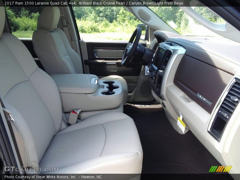 Brilliant Black Crystal Pearl / Canyon Brown/Light Frost Beige 2017 Ram 1500 Laramie Quad Cab 4x4