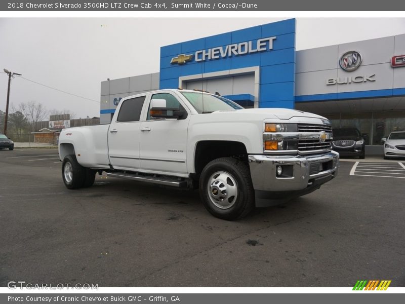 Summit White / Cocoa/­Dune 2018 Chevrolet Silverado 3500HD LTZ Crew Cab 4x4
