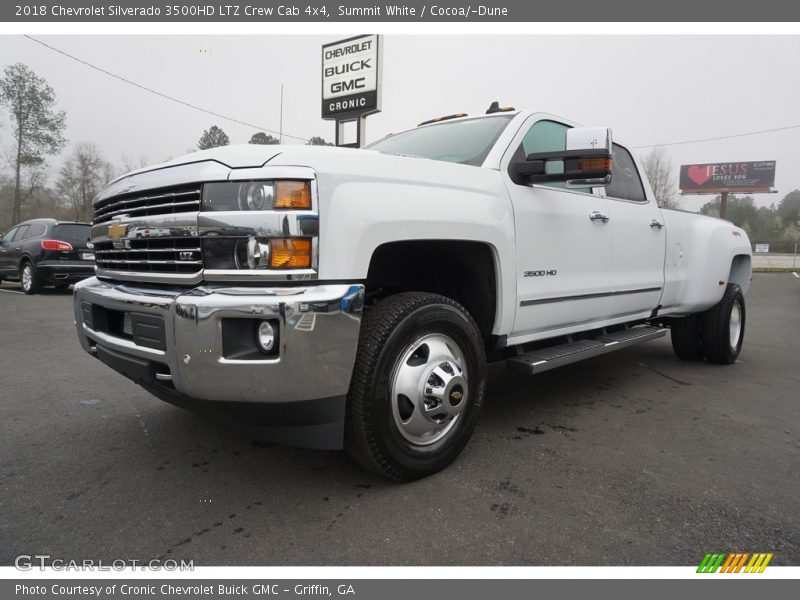 Summit White / Cocoa/­Dune 2018 Chevrolet Silverado 3500HD LTZ Crew Cab 4x4