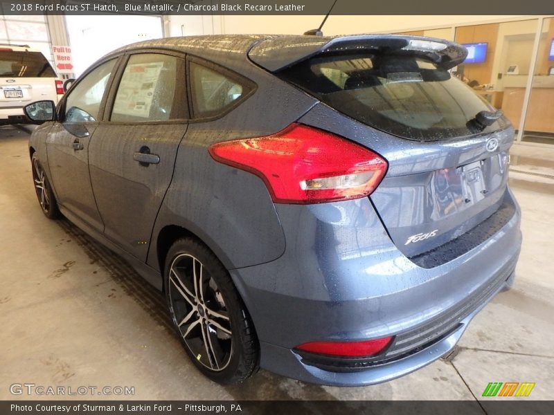 Blue Metallic / Charcoal Black Recaro Leather 2018 Ford Focus ST Hatch