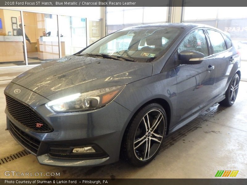Blue Metallic / Charcoal Black Recaro Leather 2018 Ford Focus ST Hatch
