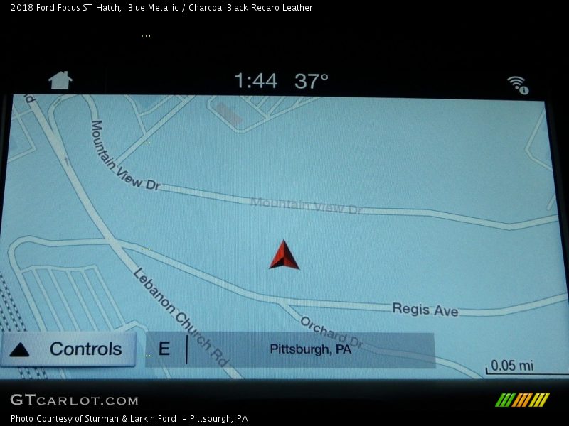 Blue Metallic / Charcoal Black Recaro Leather 2018 Ford Focus ST Hatch