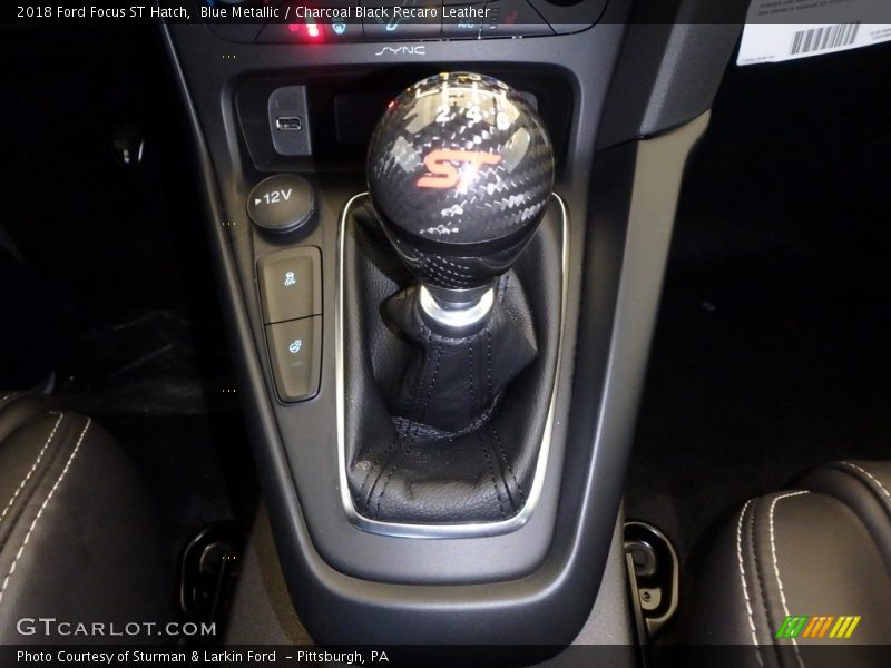 Blue Metallic / Charcoal Black Recaro Leather 2018 Ford Focus ST Hatch