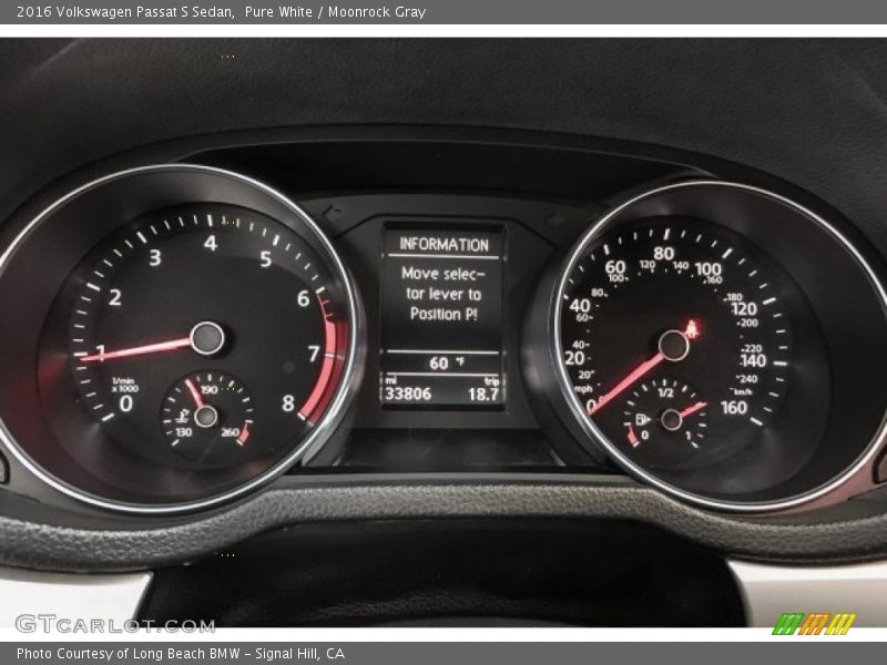 Pure White / Moonrock Gray 2016 Volkswagen Passat S Sedan