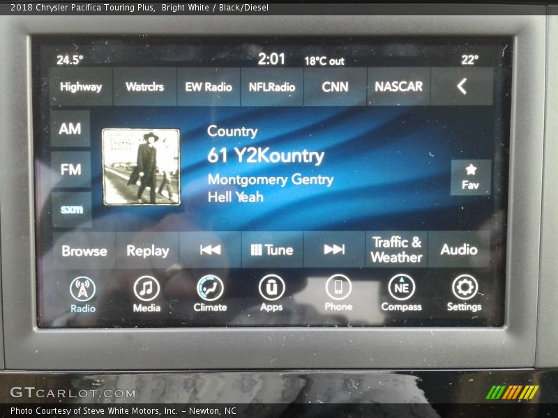 Bright White / Black/Diesel 2018 Chrysler Pacifica Touring Plus