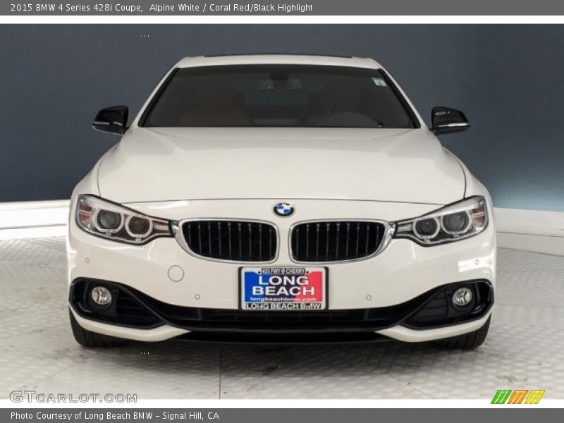 Alpine White / Coral Red/Black Highlight 2015 BMW 4 Series 428i Coupe