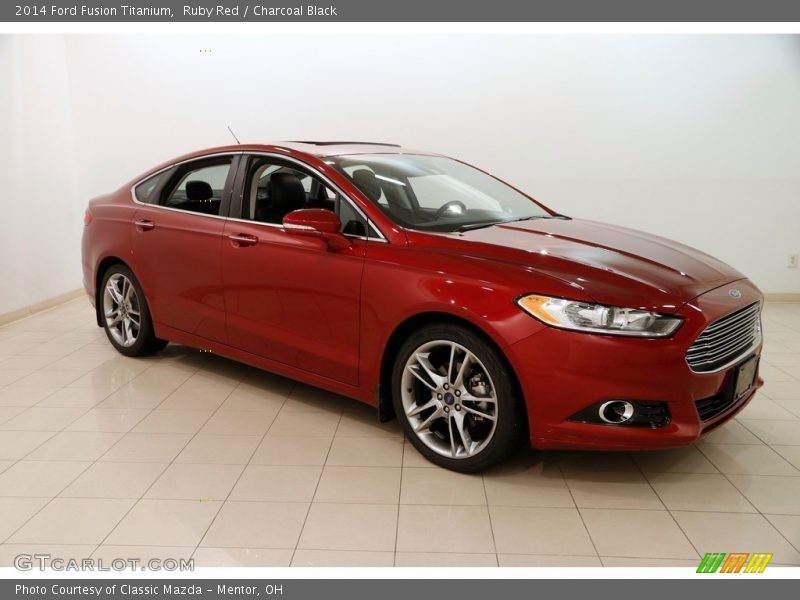 Ruby Red / Charcoal Black 2014 Ford Fusion Titanium