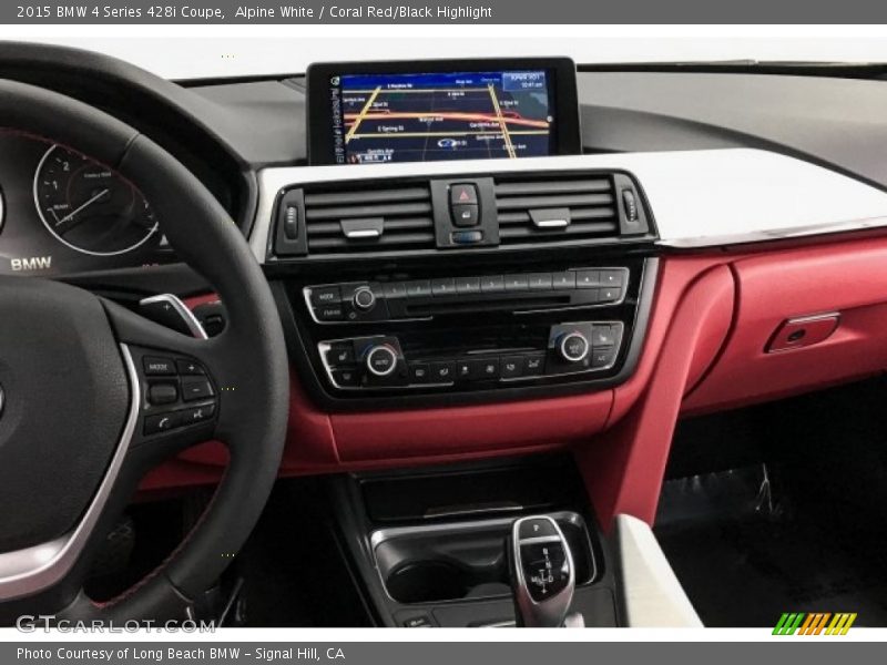 Alpine White / Coral Red/Black Highlight 2015 BMW 4 Series 428i Coupe