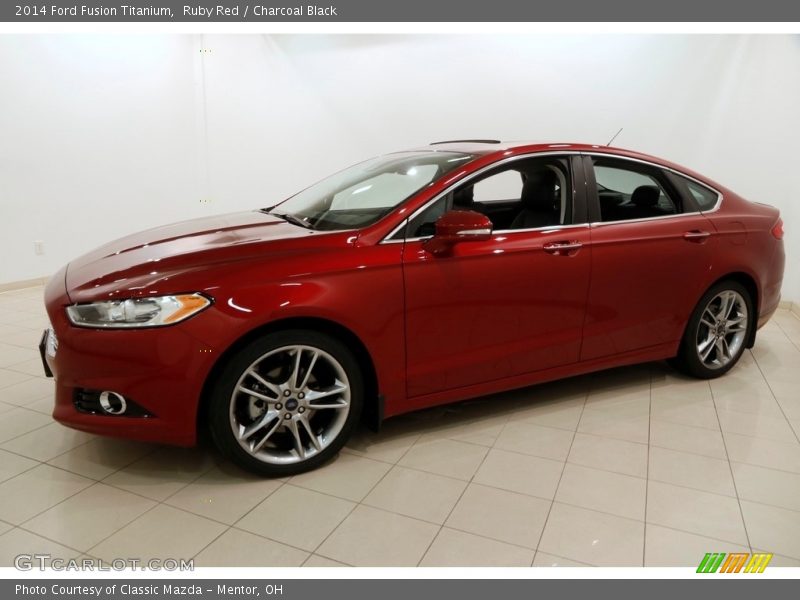 Ruby Red / Charcoal Black 2014 Ford Fusion Titanium