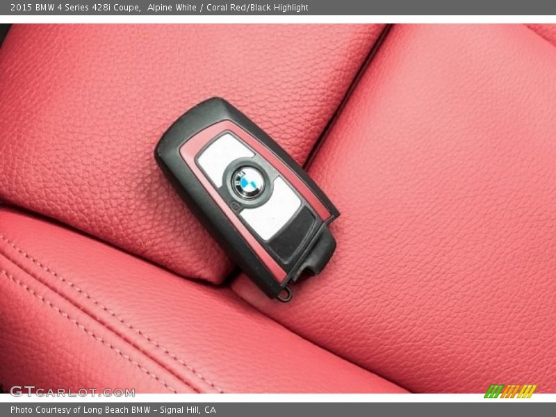 Alpine White / Coral Red/Black Highlight 2015 BMW 4 Series 428i Coupe