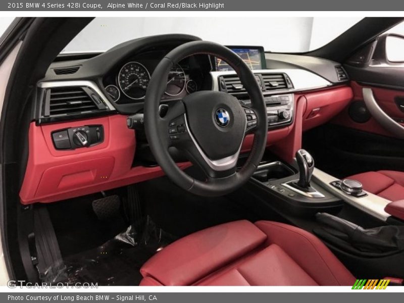 Alpine White / Coral Red/Black Highlight 2015 BMW 4 Series 428i Coupe